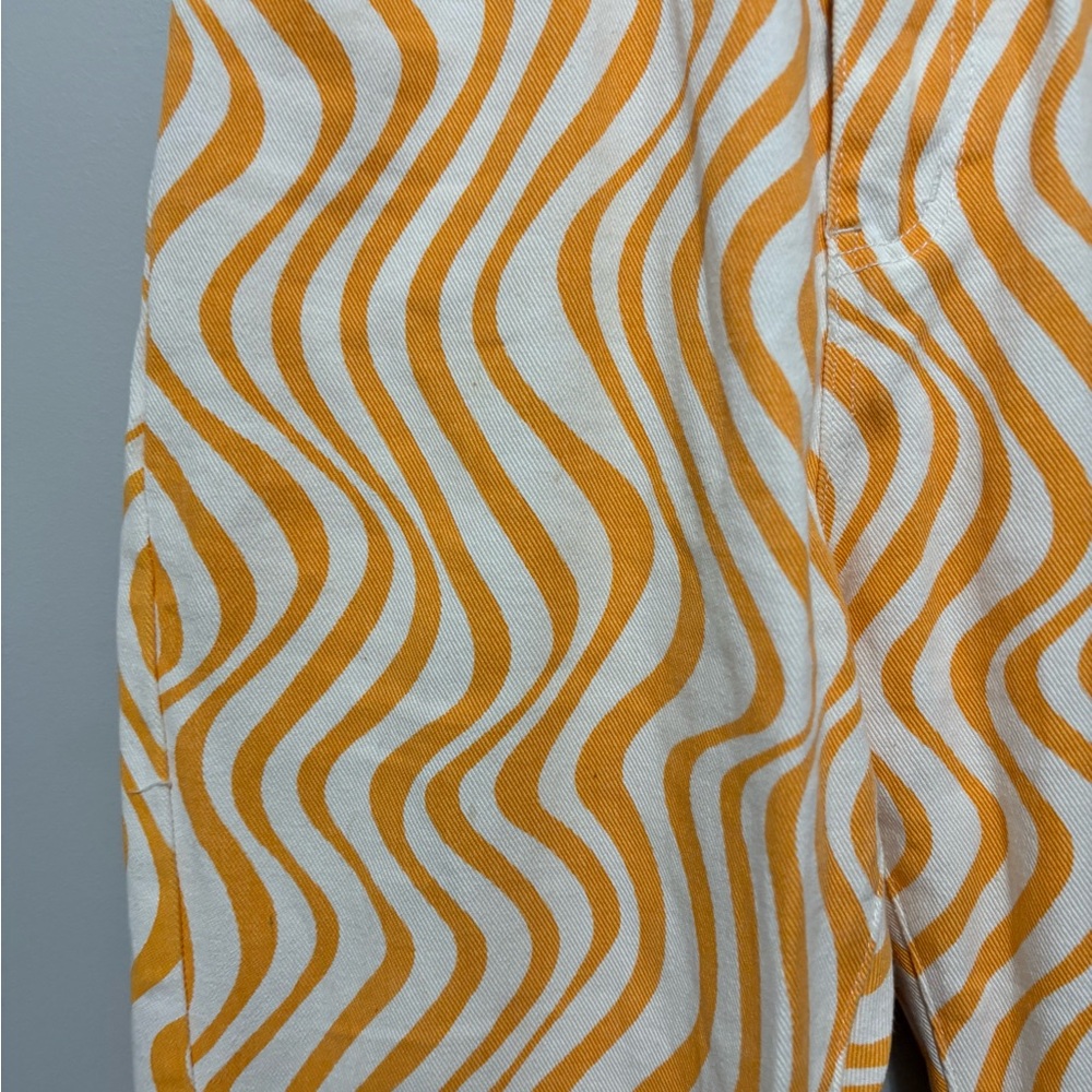 Cider Orange Mean Girl Wave Trim All Over Wide Leg Pants - Picture 3 of 7
